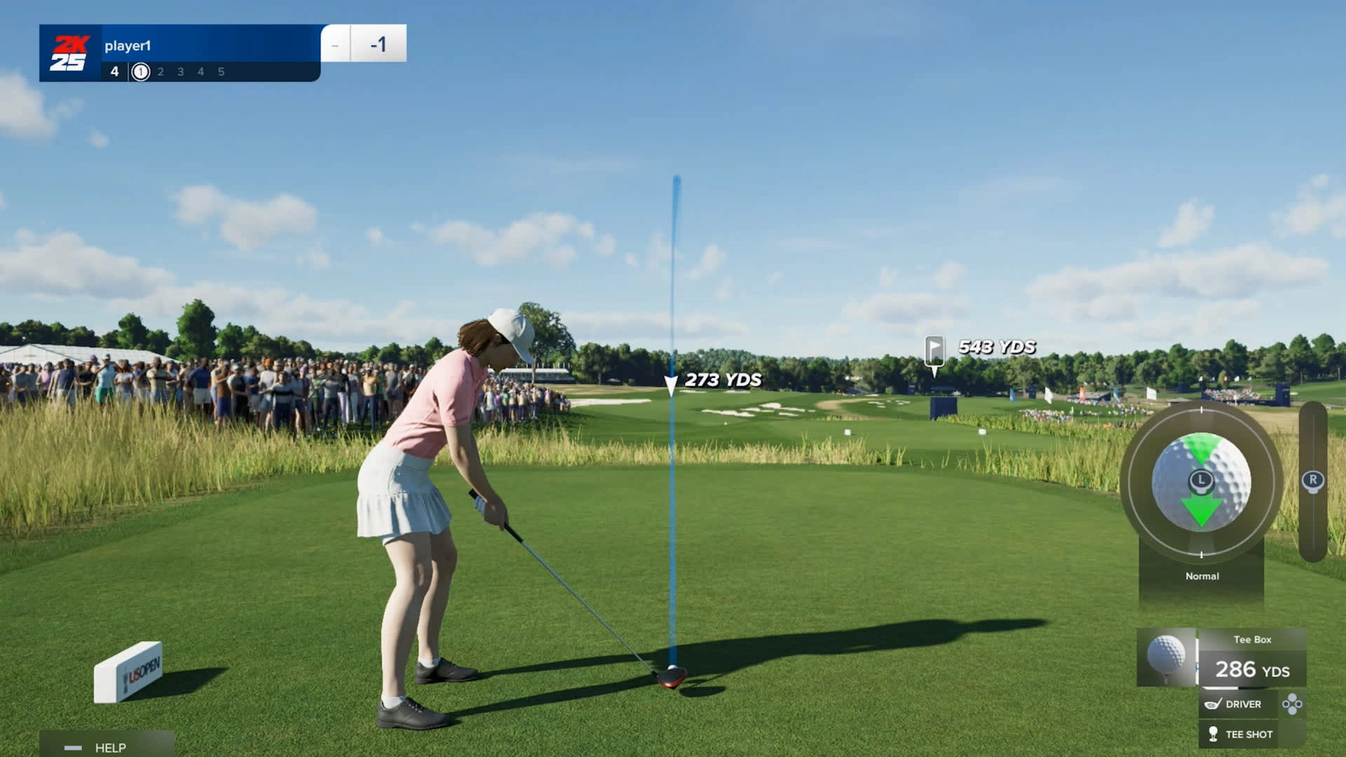 Golfer prepares to tee off on a sunny course in PGA TOUR 2K25, showcasing realistic graphics and gameplay
